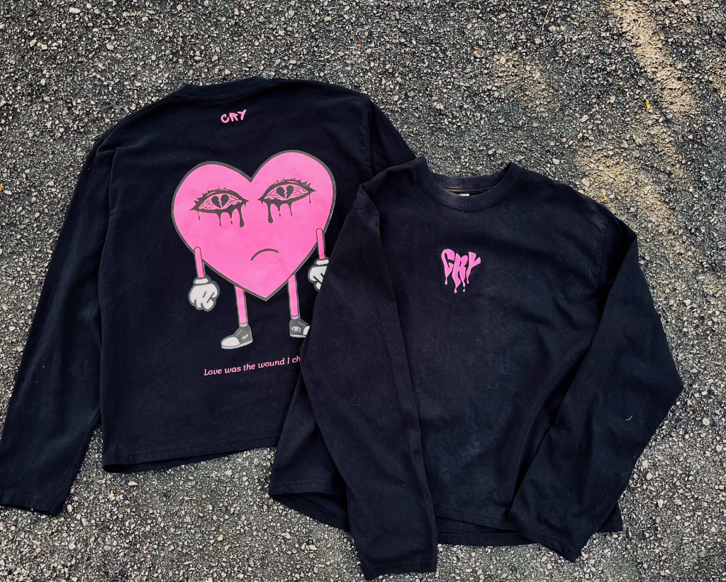 CRY FOR LOVE BOXY LONG SLEEVE T-SHIRT
