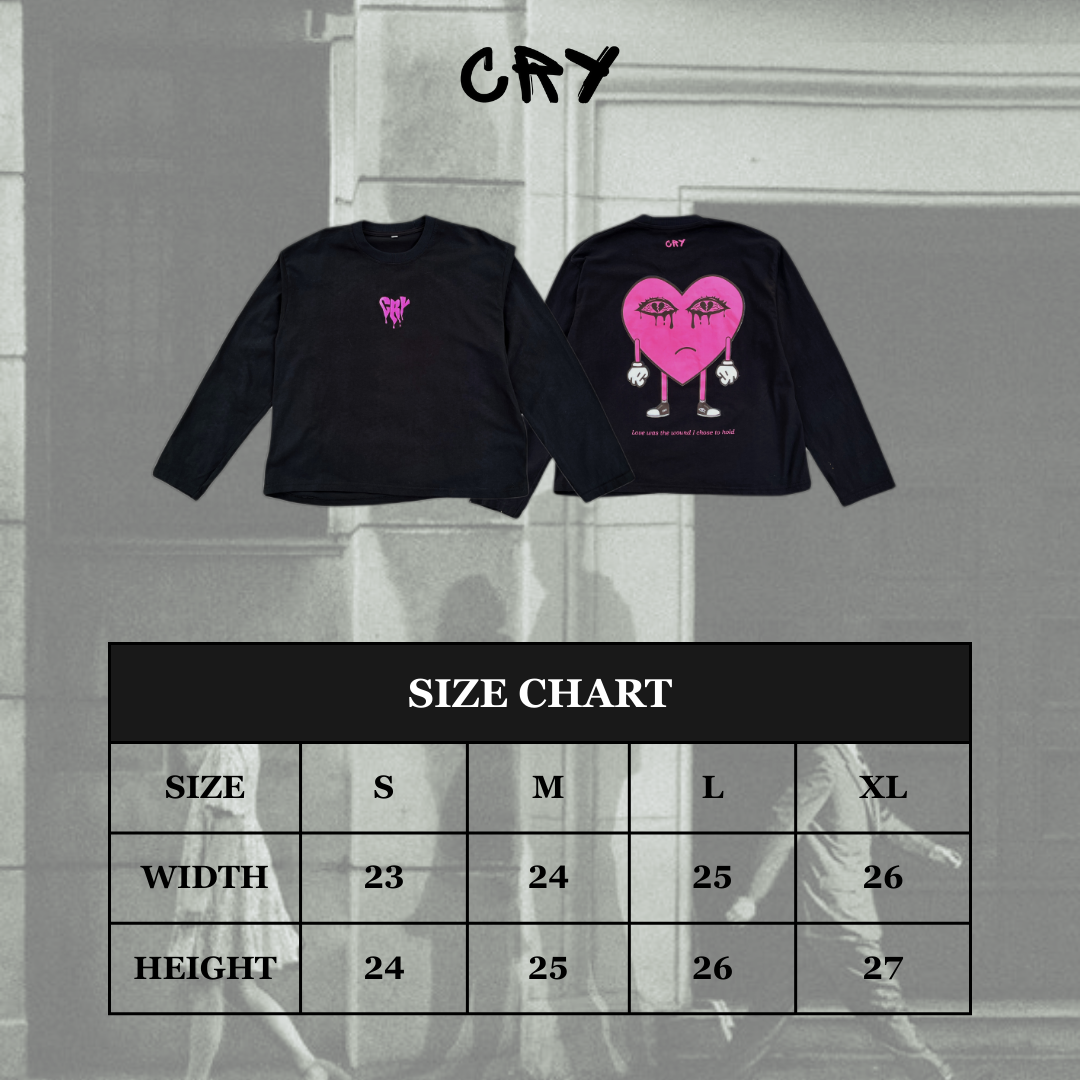 CRY FOR LOVE BOXY LONG SLEEVE T-SHIRT